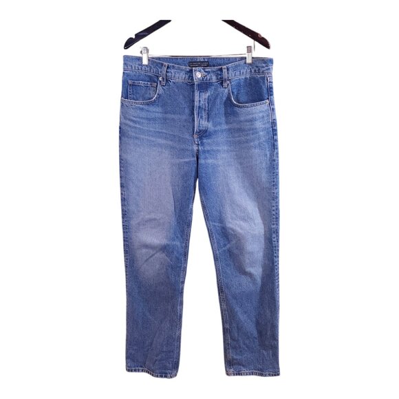 Jen Ceballos x Mango Medium Wash Straight Leg Rigid Denim Jeans Women's EUR 40 - Picture 1 of 5